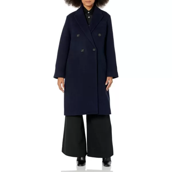 Vince Womens Brushed Wool Double Breasted CoatDeep Caspian