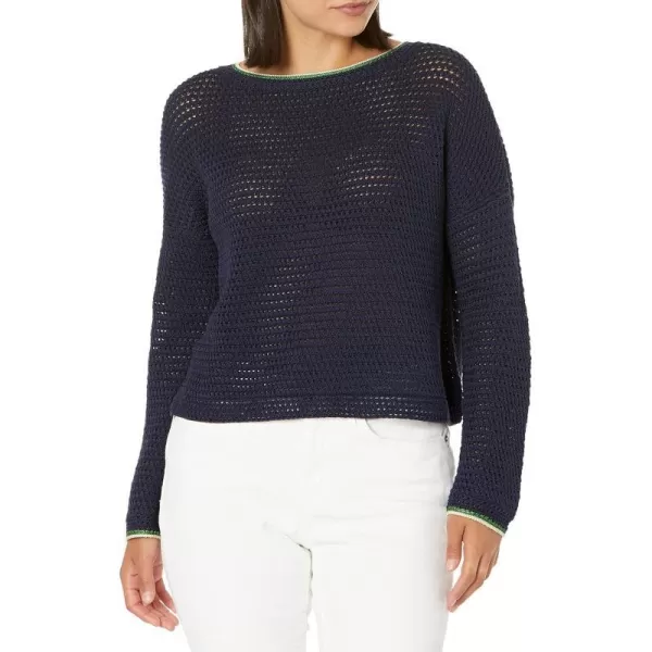 Vince Womens Crochet CardiganNavy