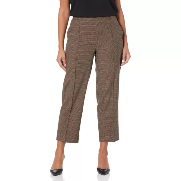 Vince Womens Houndstooth Mid Rise Pull on PantBlackCamel