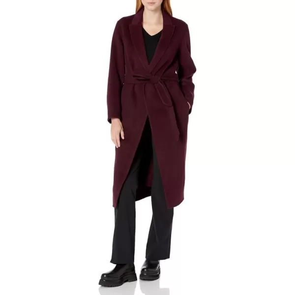 Vince Womens Long Classic CoatDeep Wine