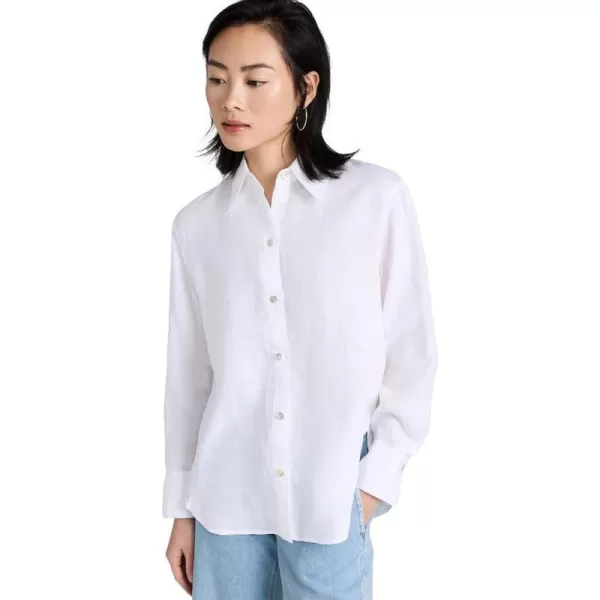 Vince Womens Relaxed Long Sleeve Button Down ShirtOptic White