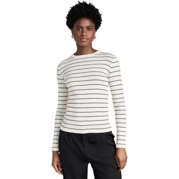 Vince Womens Striped Long Sleeve Crew TeeBlack Combo