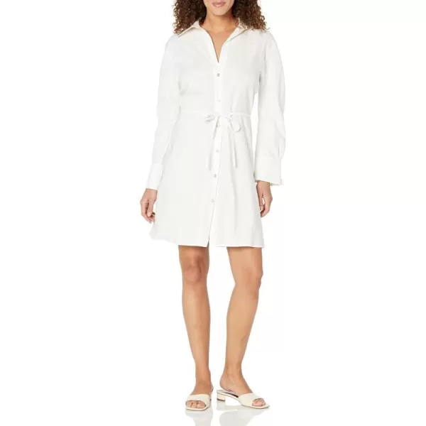 Vince Womens Tie Back Shirt DressOptic White