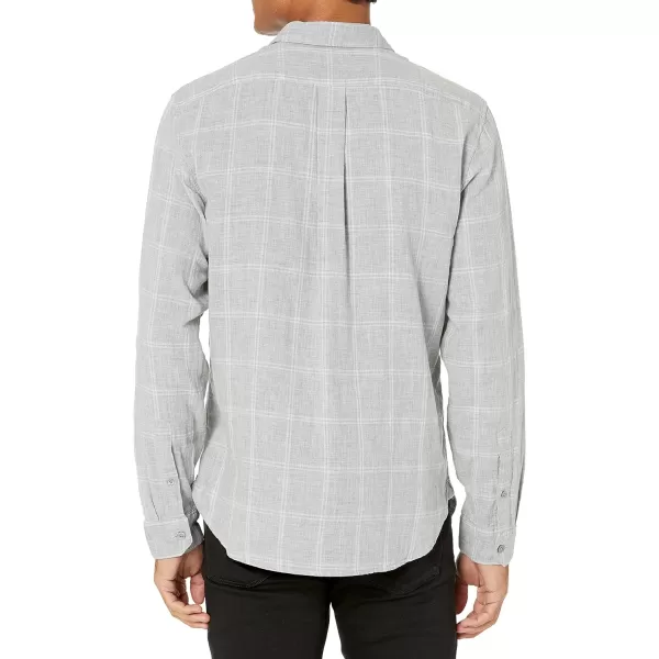 Vince Mens Double Face Windowpane Long SleeveHeather Grey