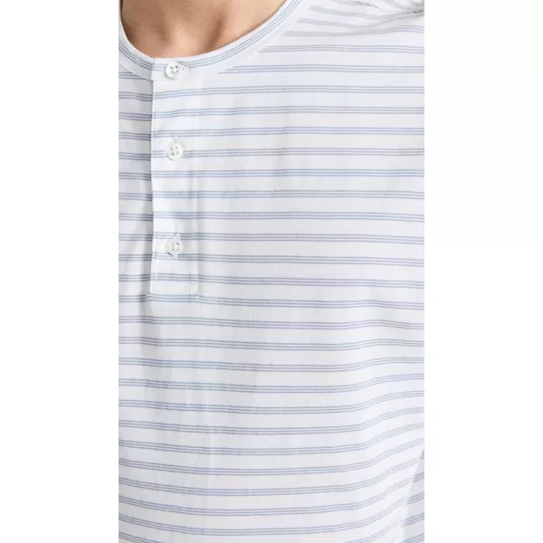 Vince Mens NEP Stripe SS HenleyChalk BlueOff White