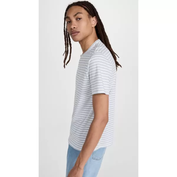 Vince Mens NEP Stripe SS HenleyChalk BlueOff White