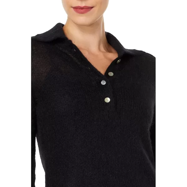 Vince Womens Brushed Polo SweaterBlack