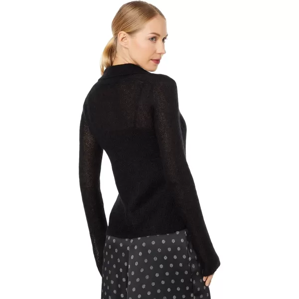 Vince Womens Brushed Polo SweaterBlack