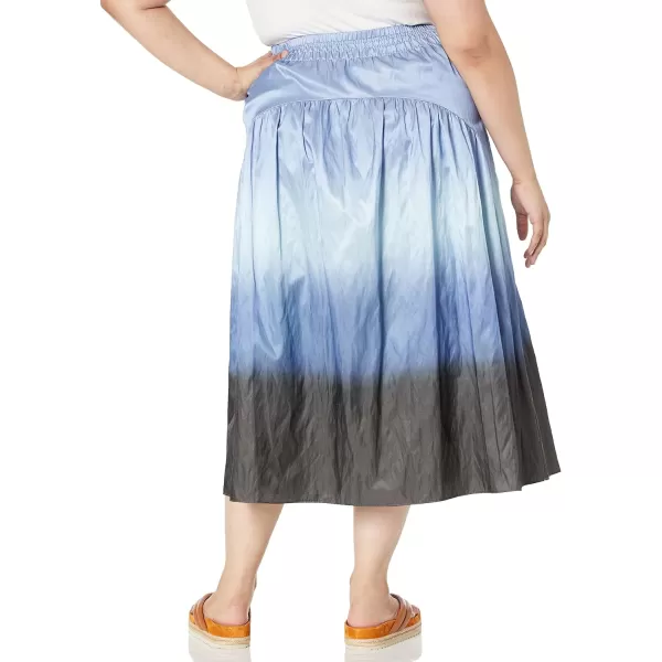 Vince Womens Dip Dye Smocked SkirtKyanite