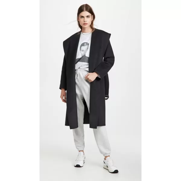 Vince Womens Draped Hooded CoatBlack