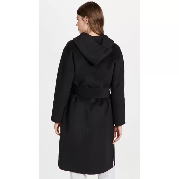 Vince Womens Draped Hooded CoatBlack