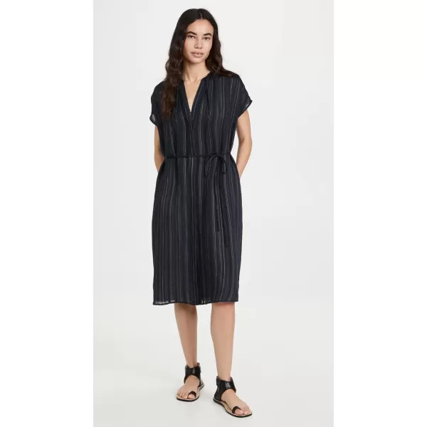 Vince Womens Drapey Stripe Shirred DressCoastalSandshell