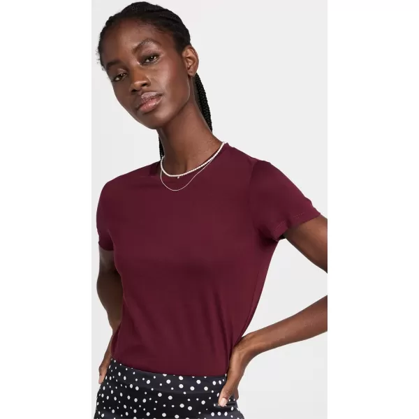 Vince Womens Essential CrewPlum Wine