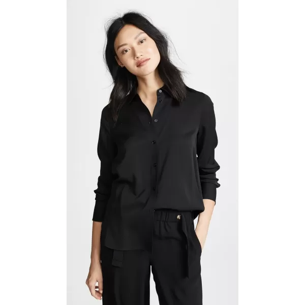 Vince Womens Slim Fitted BlouseBlack