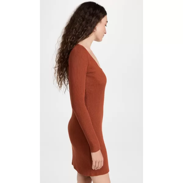 Vince Womens Square Neck Mini DressRust Amber