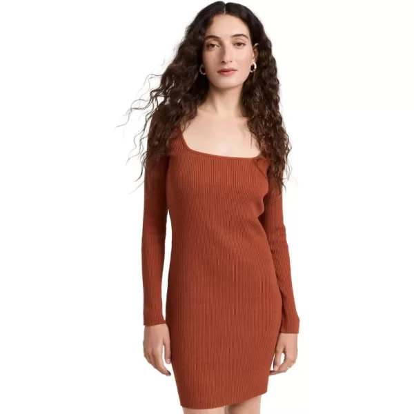 Vince Womens Square Neck Mini DressRust Amber