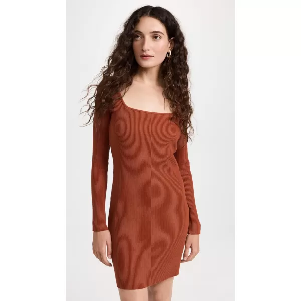 Vince Womens Square Neck Mini DressRust Amber