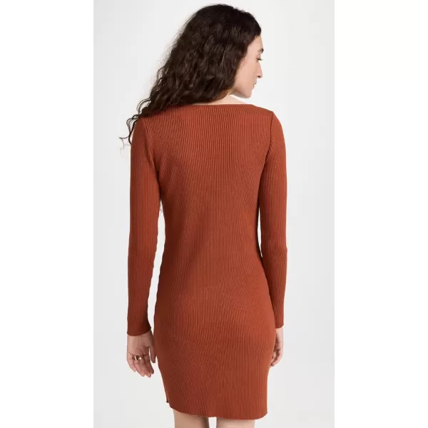 Vince Womens Square Neck Mini DressRust Amber