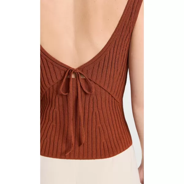 Vince Womens Tie Back TankRust Amber