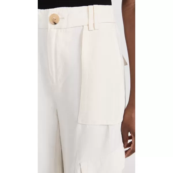 Vince Womens Wide Leg Cargo PantBone