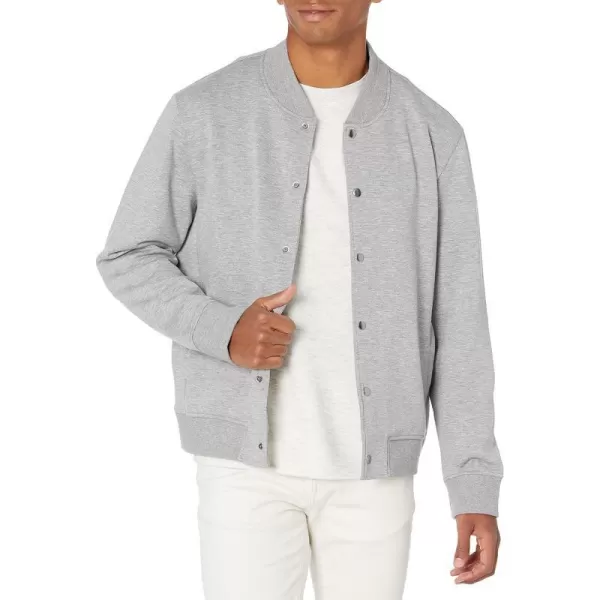 Vince Mens Knit BomberH GreyH Natural Stone