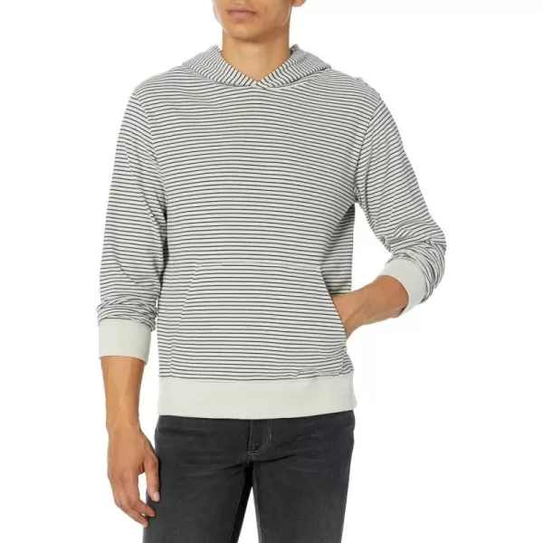 Vince Mens Sueded Jersey Stripe PO HoodieStone BeachCoastal