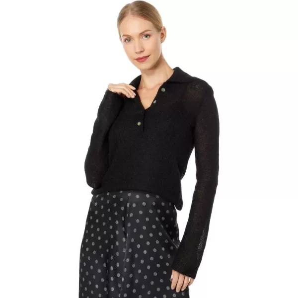 Vince Womens Brushed Polo SweaterBlack