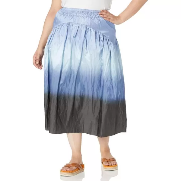 Vince Womens Dip Dye Smocked SkirtKyanite