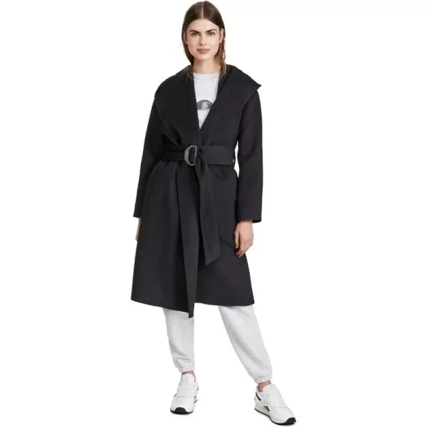 Vince Womens Draped Hooded CoatBlack