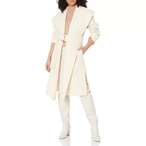 Vince Womens Draped Hooded CoatChalk