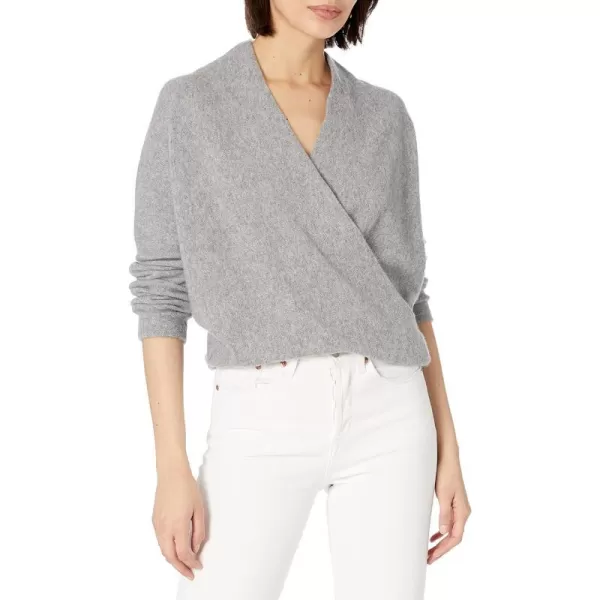 Vince Womens Wrap Front PulloverMedium Heather Grey