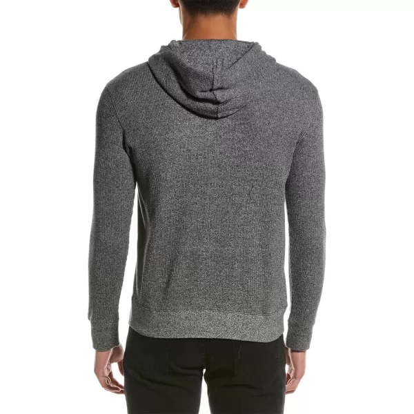 Vince Mens Mouline Thermal HoodieOff WhiteBlack