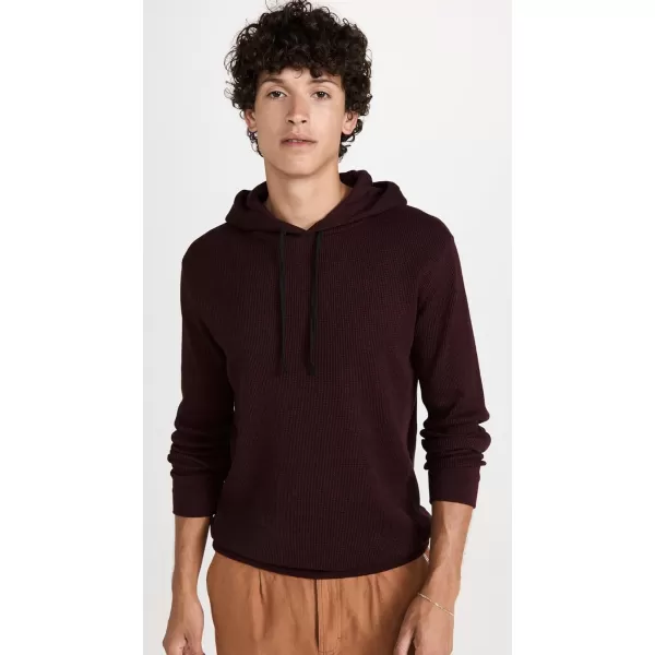 Vince Mens Mouline Thermal HoodieOptimistic RedBlack