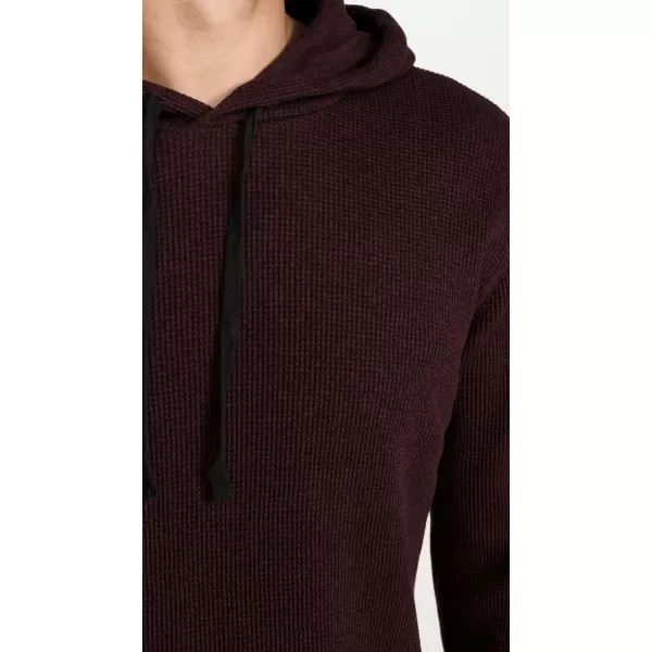 Vince Mens Mouline Thermal HoodieOptimistic RedBlack