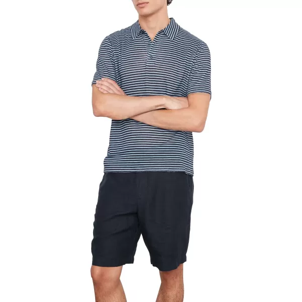 Vince Mens Stripe Linen PoloCoastalDelft