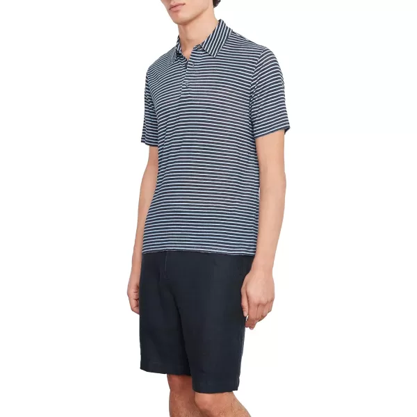 Vince Mens Stripe Linen PoloCoastalDelft