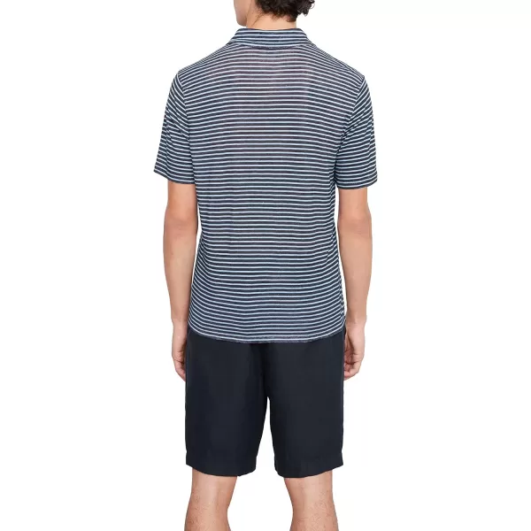 Vince Mens Stripe Linen PoloCoastalDelft