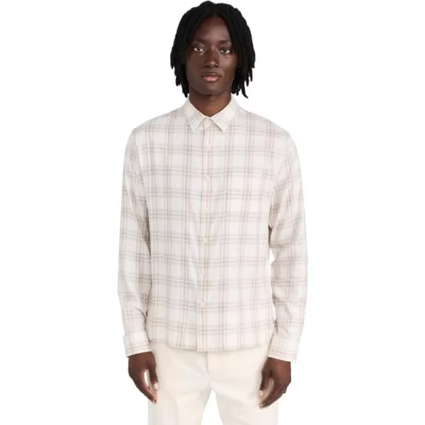 Vince Mens Castello Plaid ShirtH DoveEarthenware