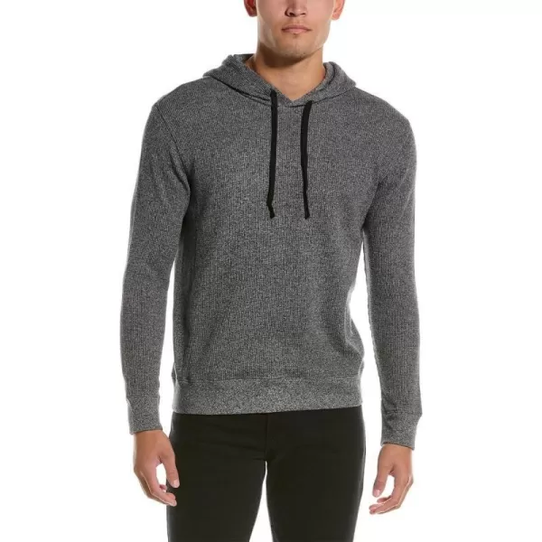 Vince Mens Mouline Thermal HoodieOff WhiteBlack