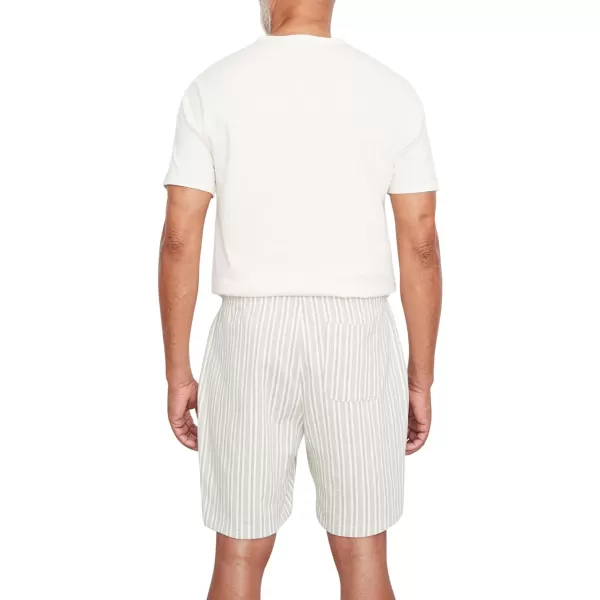 Vince Mens Cabana Stripe Pull on ShortPale ThymeOff White