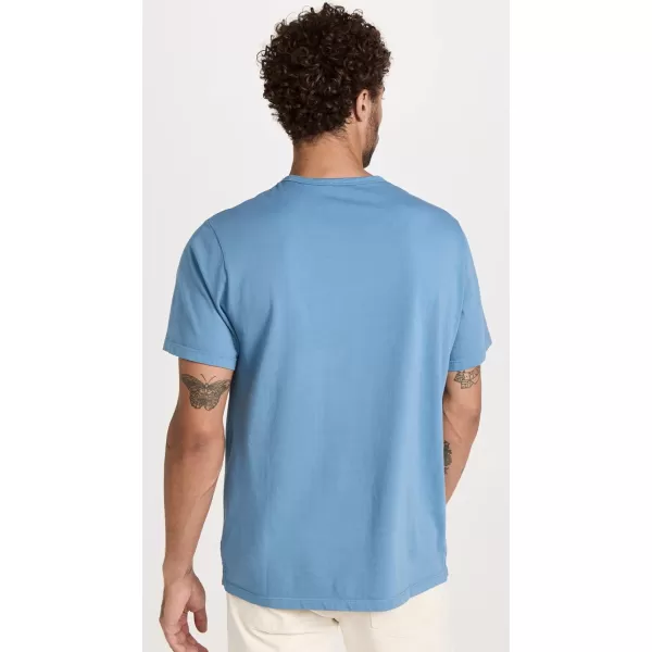 Vince Mens Garment Dye SS CrewSmoke Blue