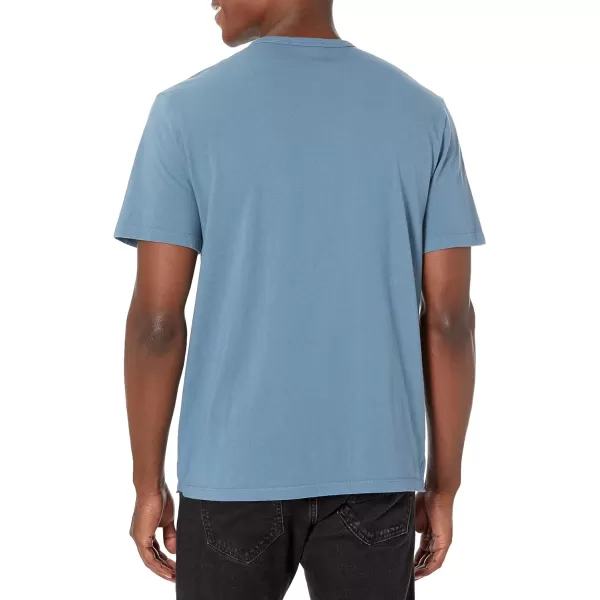 Vince Mens Garment Dye SS CrewWashed High Sea