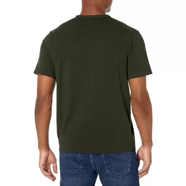 Vince Mens Garment Dye SS CrewWashed Moss Green