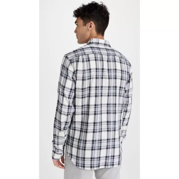 Vince Mens Ocean Plaid Long Sleeve Shirt415chd