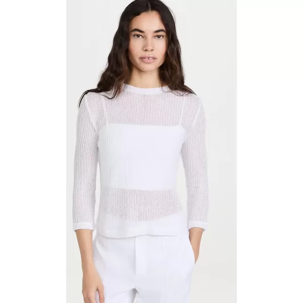 Vince Womens Bracelet Crew SweaterOptic White