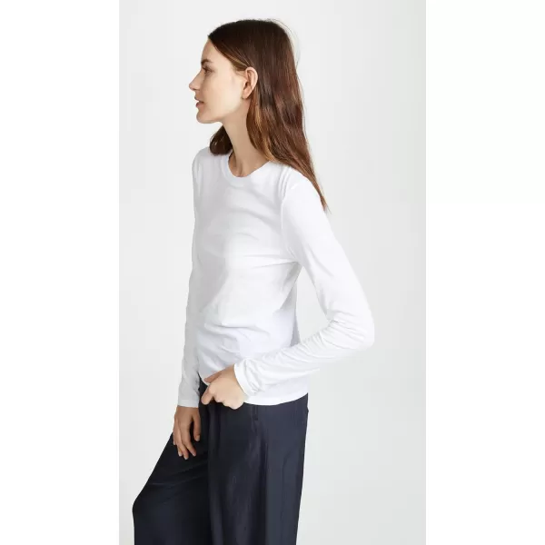 Vince Womens Essential Long Sleeve CrewOptic White