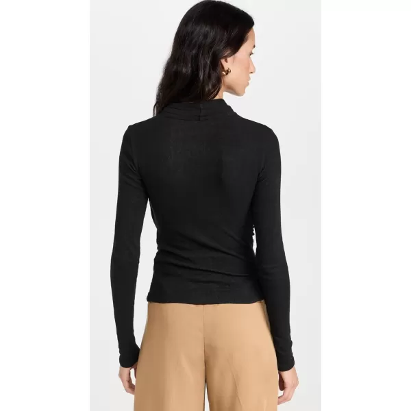 Vince Womens LS Fixed Wrap TopBlack