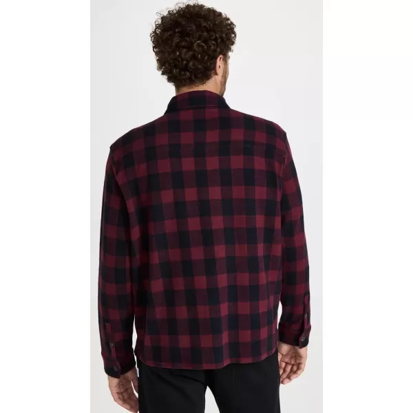 Vince Mens Buffalo Check Button Down ShirtLt Beet RootCoastal