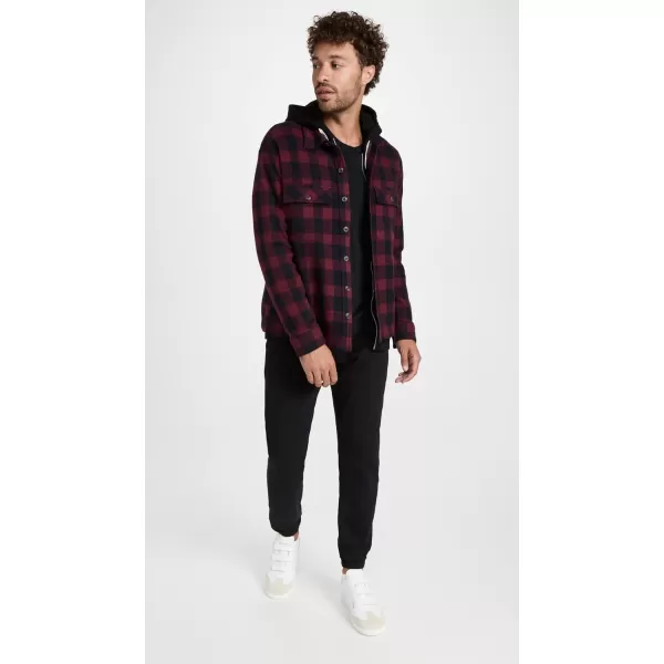 Vince Mens Buffalo Check Button Down ShirtLt Beet RootCoastal