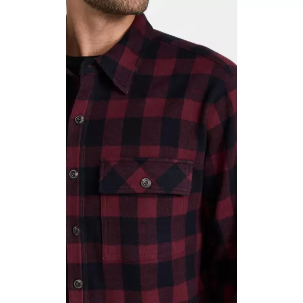 Vince Mens Buffalo Check Button Down ShirtLt Beet RootCoastal